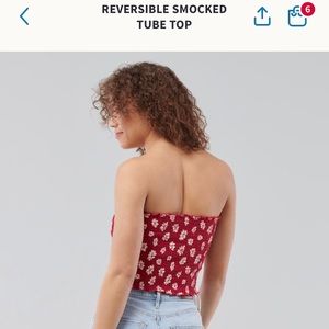 ♡ hollister reversible smocked tube top